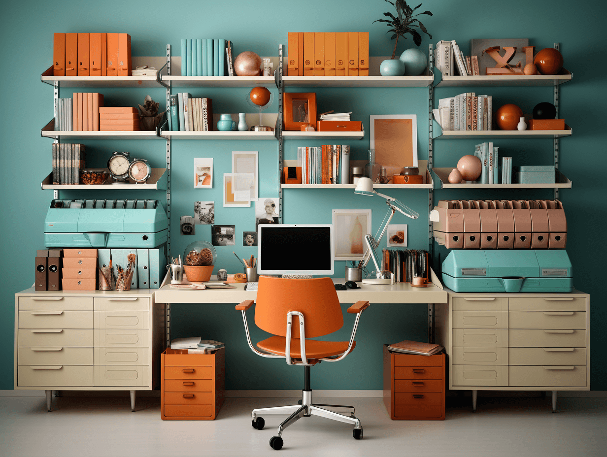 Office space with wall storage